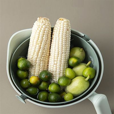 302g de PVC ABS de duas camadas de cesto de drenagem rotativo para lavagem de vegetais Removível