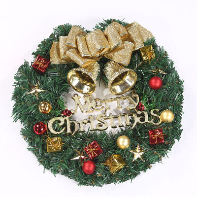 Coroa XMAS redonda para porta da frente Coroa de queda com logotipo personalizado