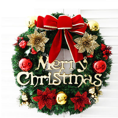 Coroa XMAS redonda para porta da frente Coroa de queda com logotipo personalizado