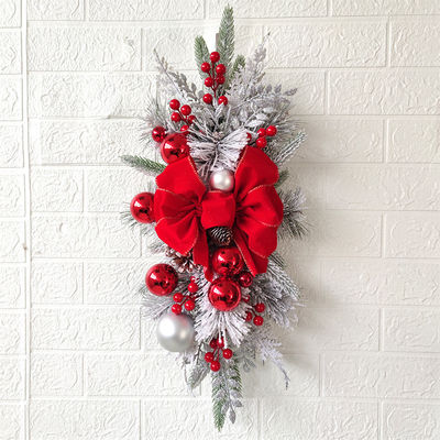 Escadaria de Natal Guirlanda Decoração de Escadaria Ornamento com Círculo de Rattan Natural OEM ODM
