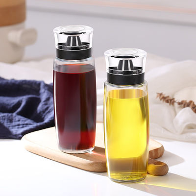 Pulverizador de óleo de vidro Dispensador de vinagre garrafa 280ml 9.5oz com bomba de medida de escala