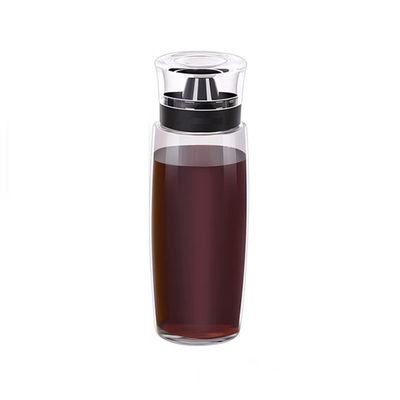 Pulverizador de óleo de vidro Dispensador de vinagre garrafa 280ml 9.5oz com bomba de medida de escala