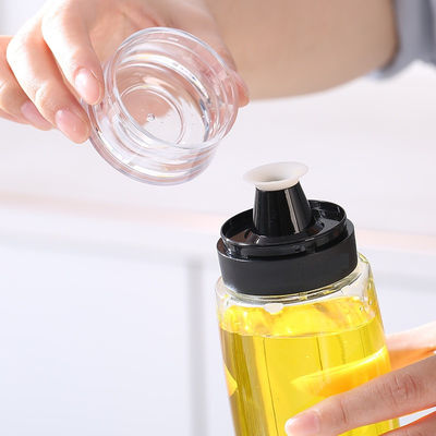 Pulverizador de óleo de vidro Dispensador de vinagre garrafa 280ml 9.5oz com bomba de medida de escala