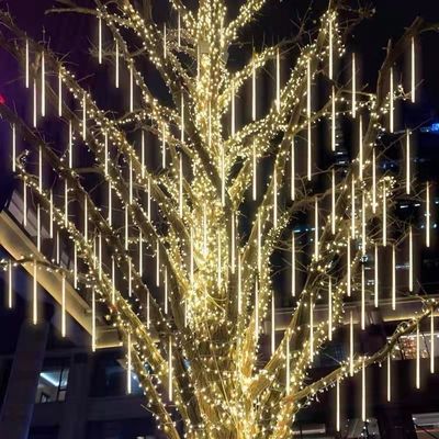 Fada de chuva caindo luzes de corda LED em design de cubo para festa de férias decoração de casa