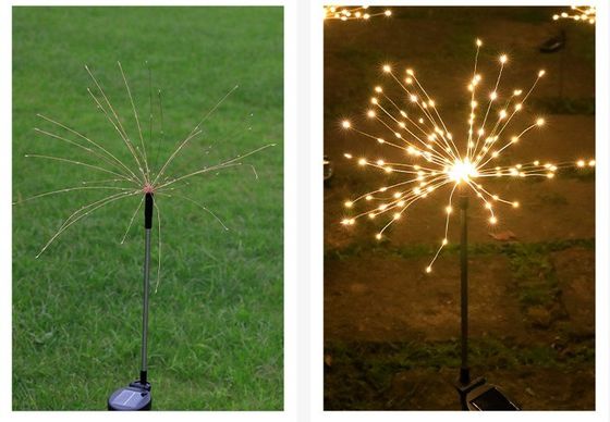 IP65 classificado Iluminação solar de jardim de infusão de fogos de artifício para decoração de férias