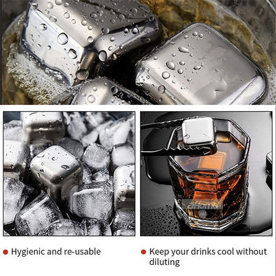 Fornecido com 304 de aço inoxidável Whiskey Stone Gift Set 8pcs/set para arrefecer vinho tinto