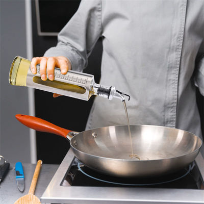 Dispensador de azeite de oliva de aço inoxidável de prata de 500 ml de capacidade Garrafa de vidro com boca de enxaguar