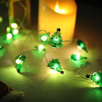 Papai Noel cetro flocos de neve meias de alce luzes de corda LED para decoração de Natal de fada