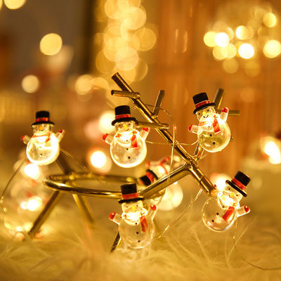 Papai Noel cetro flocos de neve meias de alce luzes de corda LED para decoração de Natal de fada