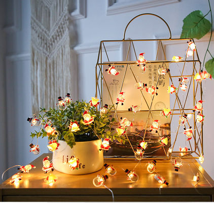 Papai Noel cetro flocos de neve meias de alce luzes de corda LED para decoração de Natal de fada