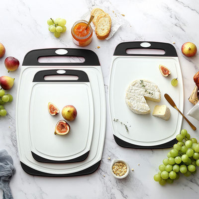 Multifuncional Tabela de Corte de Plástico Preto Conjunto para Cozinha 3pcs Acessórios de Grau Alimentar