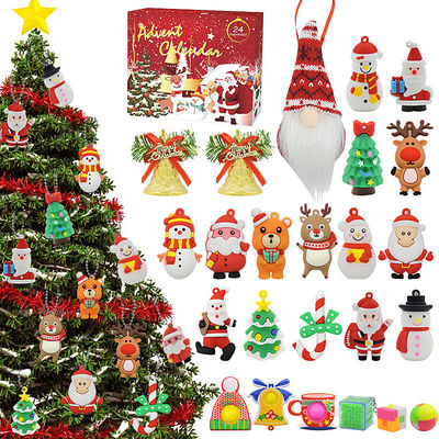 24pcs Natal Calendário de Advento Blind Box Cartoon Fidget Squishy Toy para Crianças Toy Set