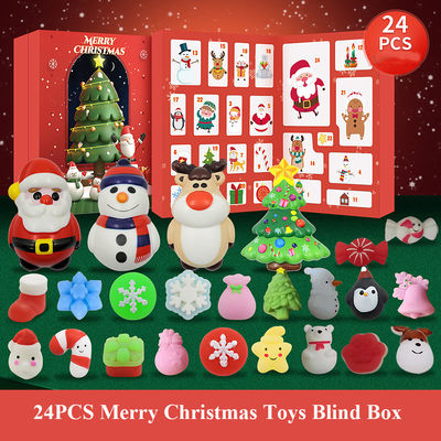24pcs Natal Calendário de Advento Blind Box Cartoon Fidget Squishy Toy para Crianças Toy Set