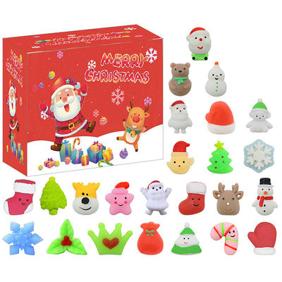 24pcs Natal Calendário de Advento Blind Box Cartoon Fidget Squishy Toy para Crianças Toy Set