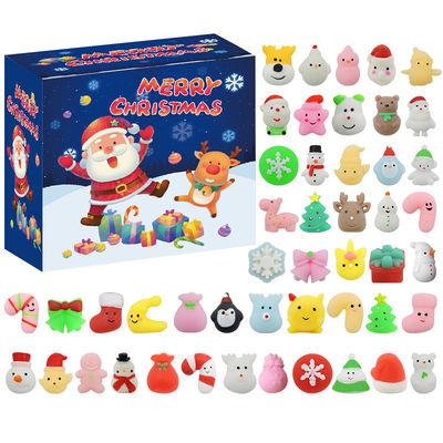 24pcs Natal Calendário de Advento Blind Box Cartoon Fidget Squishy Toy para Crianças Toy Set