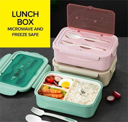 Caixa de almoço para crianças/adultos PP5 1400 ML Congelamento a microondas Segura e sem BPA Com garfo de colher