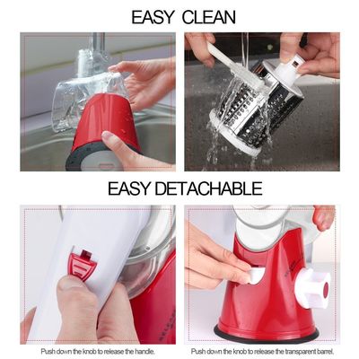 3 lâminas de tambor grater de queijo rotativo para cortador manual de legumes e moedor de nozes