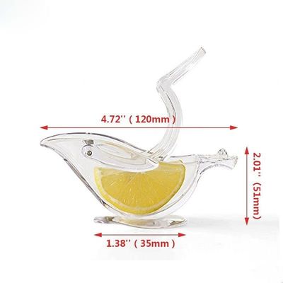 Em estoque Portátil Manual Acrílico Transparente Fruto Zucador de Limão Mão Zucador de Limão Pássaro