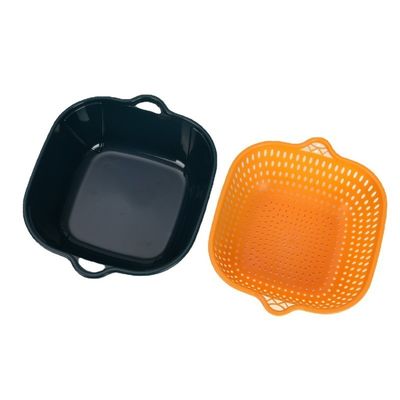 Armazenamento de vegetais Doméstico 6pcs de plástico de camada dupla multi-drenagem de água Cesto de drenagem limpo