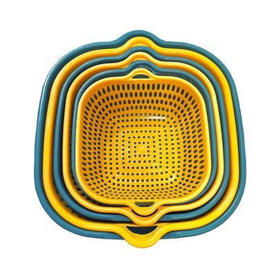 Armazenamento de vegetais Doméstico 6pcs de plástico de camada dupla multi-drenagem de água Cesto de drenagem limpo