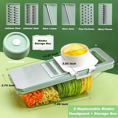 Cortador de vegetais de aço inoxidável verde de hortelã perfeito para preparação rápida e fácil de refeições