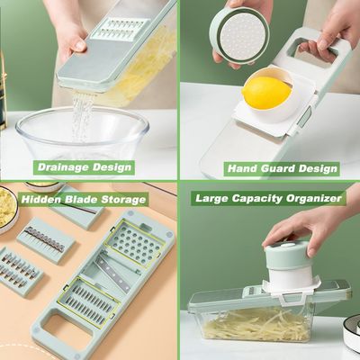 Cortador de vegetais de aço inoxidável verde de hortelã perfeito para preparação rápida e fácil de refeições