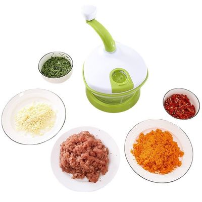 Alimentação Máquina de cortar vegetais a mão Chopper Moinho de carne Misturador de salada Spinner com tampa