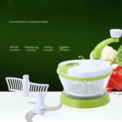 Alimentação Máquina de cortar vegetais a mão Chopper Moinho de carne Misturador de salada Spinner com tampa
