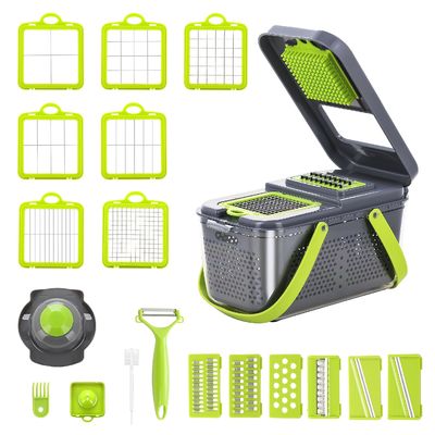 22pcs cortador de vegetais cortador com cabo de cesto de drenagem e cortador de mandolina sustentável