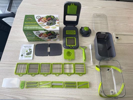22pcs cortador de vegetais cortador com cabo de cesto de drenagem e cortador de mandolina sustentável