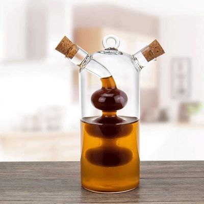 Container de cozinha de vidro transparente de bolhas 2 em 1 para separar a chaleira e o conjunto de garrafas