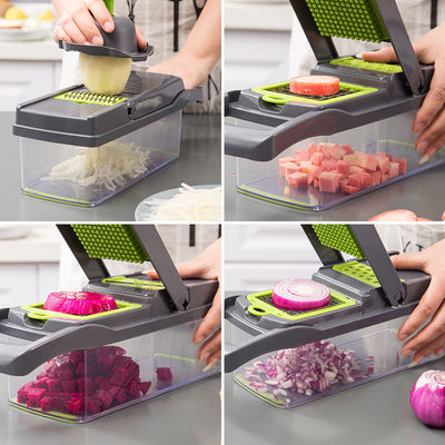 Logotipo personalizado Chopper de legumes portátil Slicer Grater para Prep de cozinha multifuncional