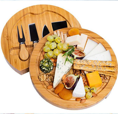 22.5*22.5*3.5cm Set de Queso de Bambú de Madeira para OEM/ODM suportado