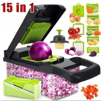 15 em 1 Chopper de vegetais multifuncional para cozinha em casa Chopper manual com logotipo personalizado