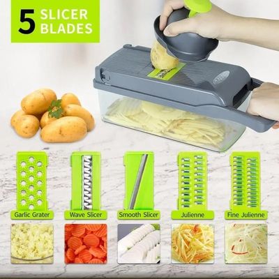 15 em 1 Chopper de vegetais multifuncional para cozinha em casa Chopper manual com logotipo personalizado