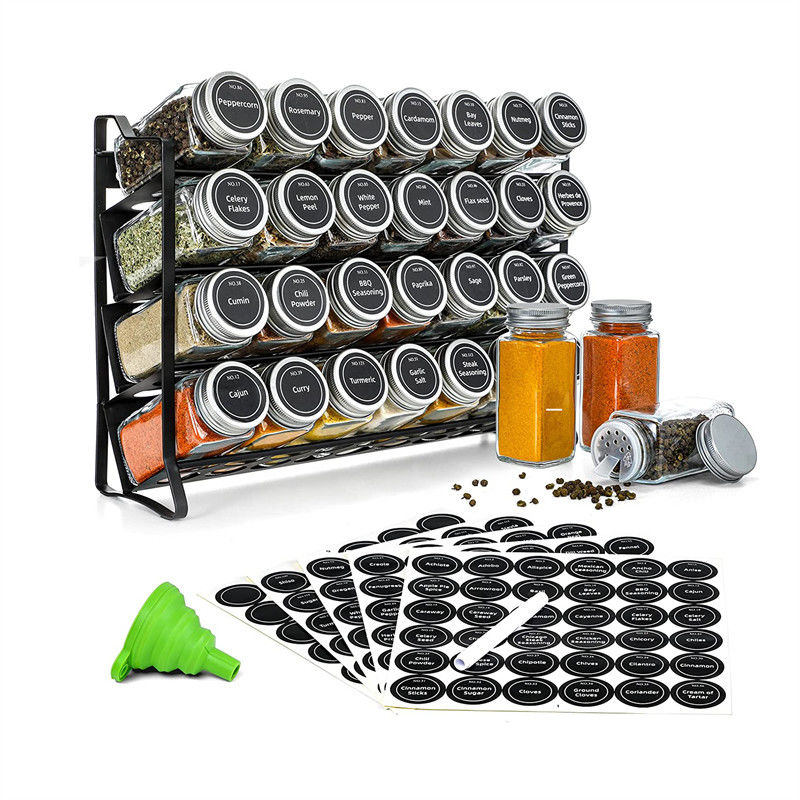 4 camadas Wire Iron Mesh Spice Jar Rack para Organização da Cozinha Rack Tamanho 30*9.8*23.3cm