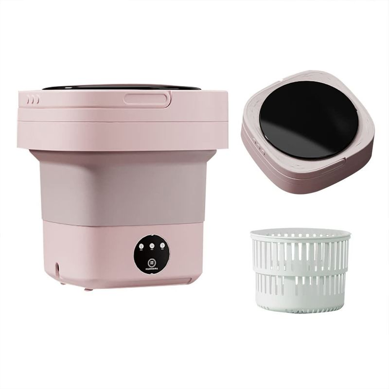 Banheira de plástico Máquina de lavar mini-plegável portátil totalmente automática para meias de roupa interior