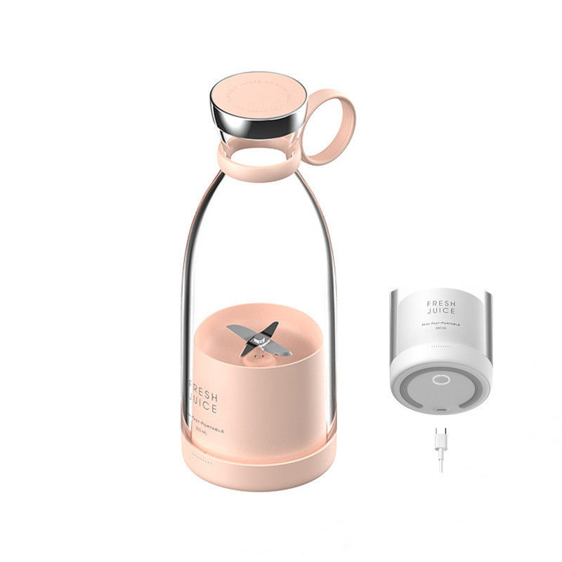 Extractor de sumo portátil recarregável USB 350ml 4 lâminas Pink Mini Elétrico para viagens