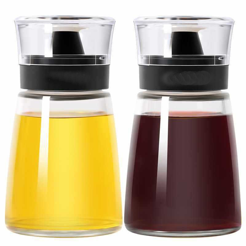 Garrafa de óleo de vidro transparente 170ml Set de frasco de spray de óleo de vinagre para utensílios de cozinha 425g
