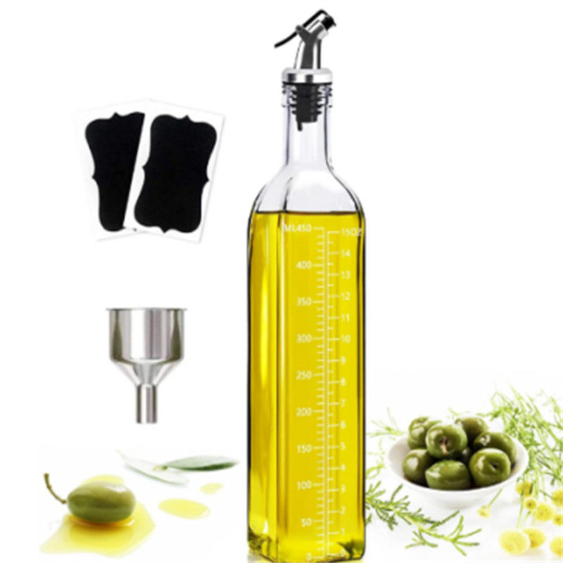 Quadrado Calcio Na Vinagre de Vidro Dispensador de azeite de oliva Botella com bico O Ultimate Kitchen Essential