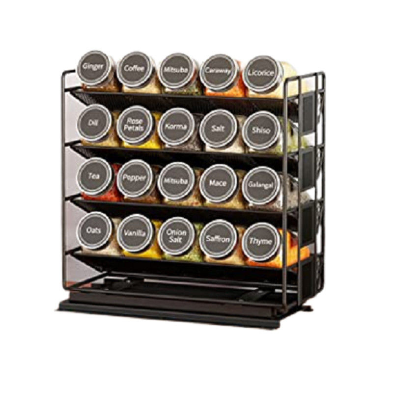 Organizador de especiarias prático de 4 camadas para armários e organização de cozinha