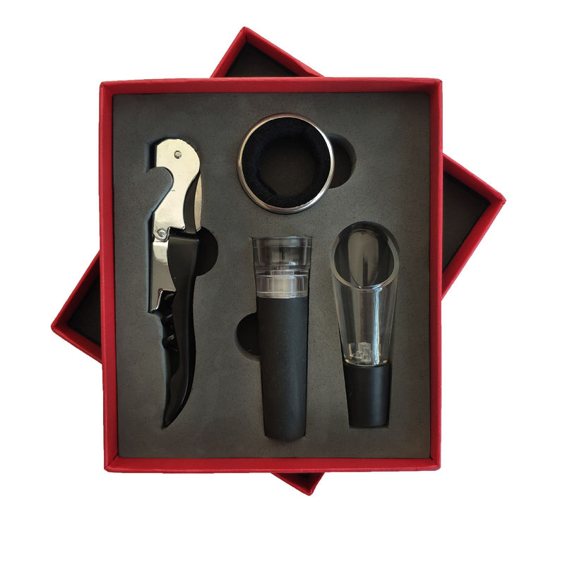 Acero inoxidável Red Seahorse Knife Gift Box Bar Tools Tipo Corkscrew Wine Opener Set