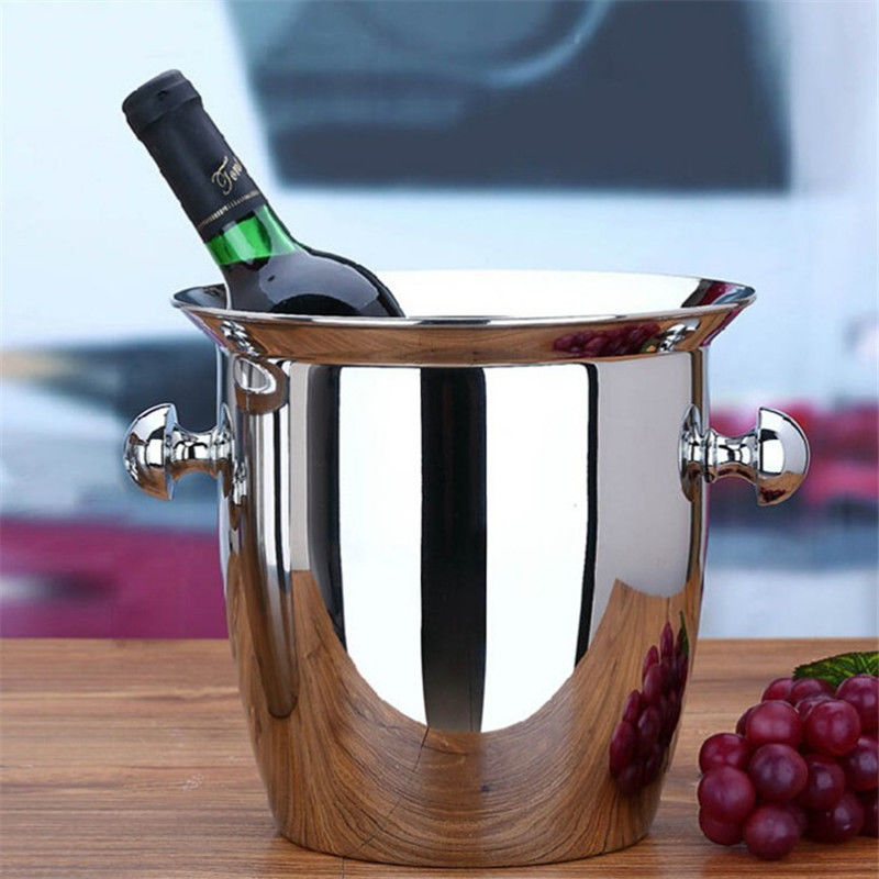 Balde de gelo de aço inoxidável para 6 garrafas de cerveja Vinho tinto personalizado Promoção de vendas