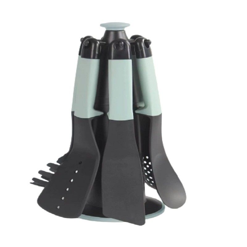 Acesso sem esforço a utensílios com conjunto de nylon de 6 peças e suporte de armazenamento rotativo