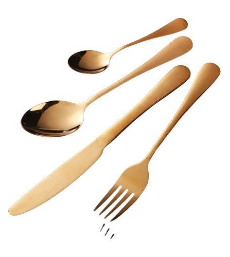 193G utensílios a granel ouro revestido de aço inoxidável talheres conjunto de cozinha garfo colher de faca