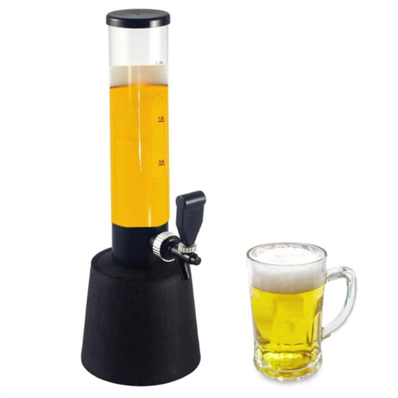 Barril de bebida de cerveja de tubo de gelo personalizado com dispensador de torneira e torre de cerveja de resfriamento a gelo