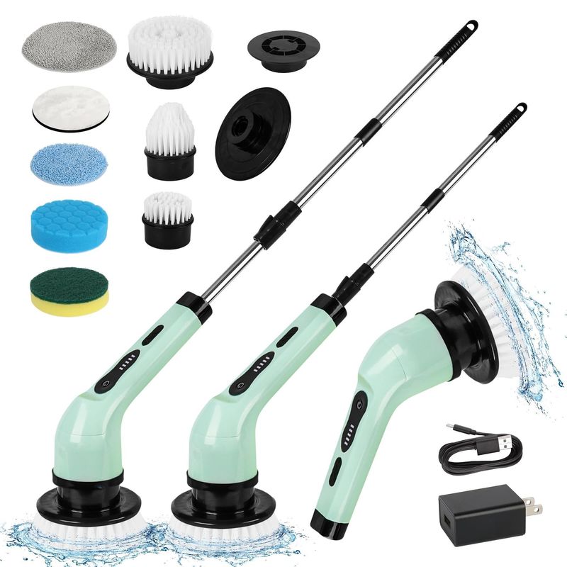 Limpador elétrico de rotação de banheira sem fio Banheira de banho Limpador de cozinha escova para limpeza doméstica