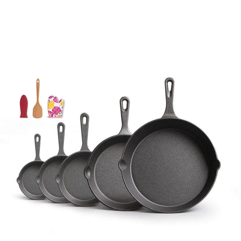 Caixa de ferro fundido 9-30cm Skillet pré-sazão para ambas as necessidades de cozinha exterior interior