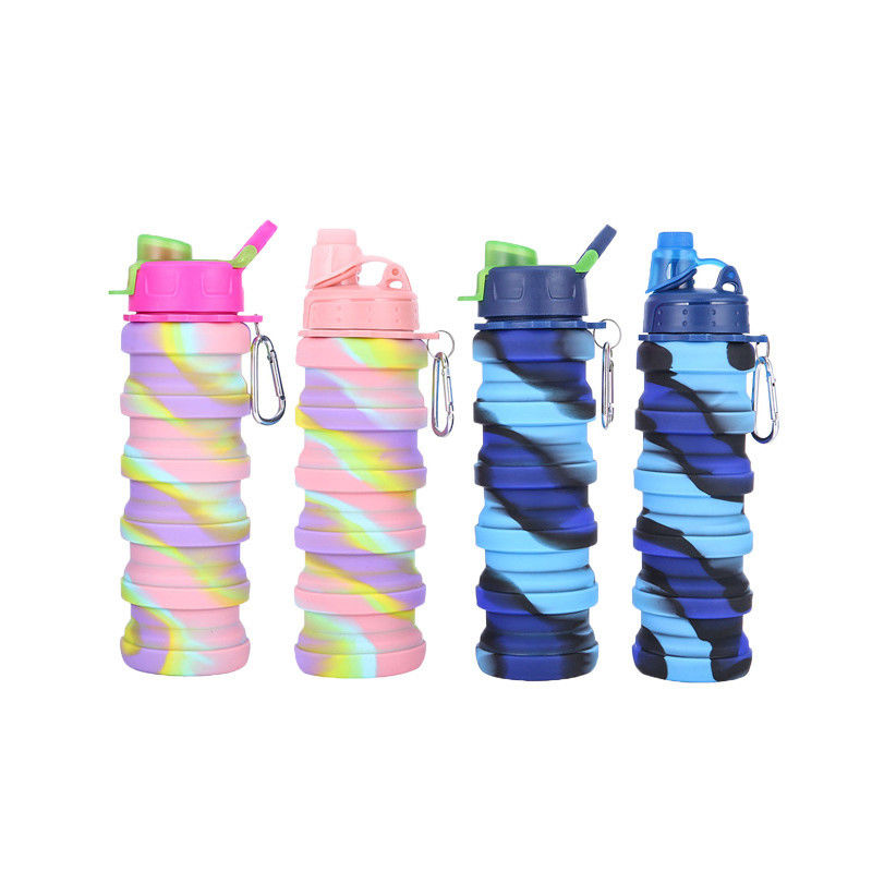Garrafa de água portátil para fitness e equitação Camuflagem criativa Taça dobrável de silicone