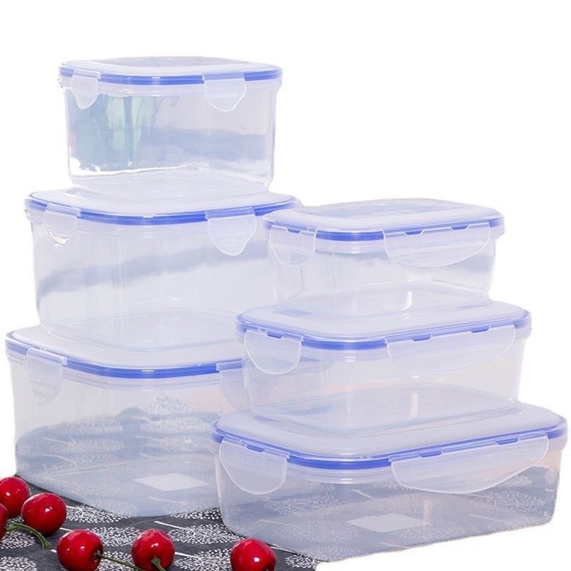 3pcs Caixa de armazenamento de plástico hermético para recipientes de armazenamento de alimentos multifuncionais